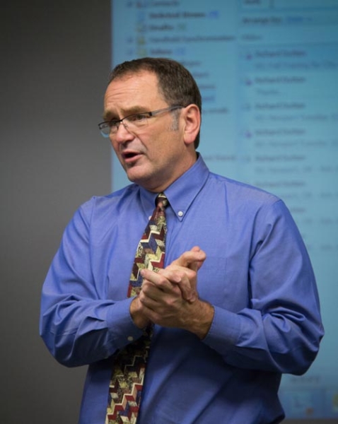 President Neal Otto teaching MS Outlook efficiency